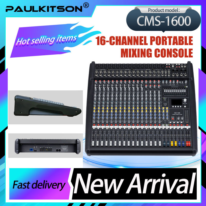 Audio Mixer 16 Channel Usb - PAULKITSON CMS-1600 Professional Audio Mixer 16