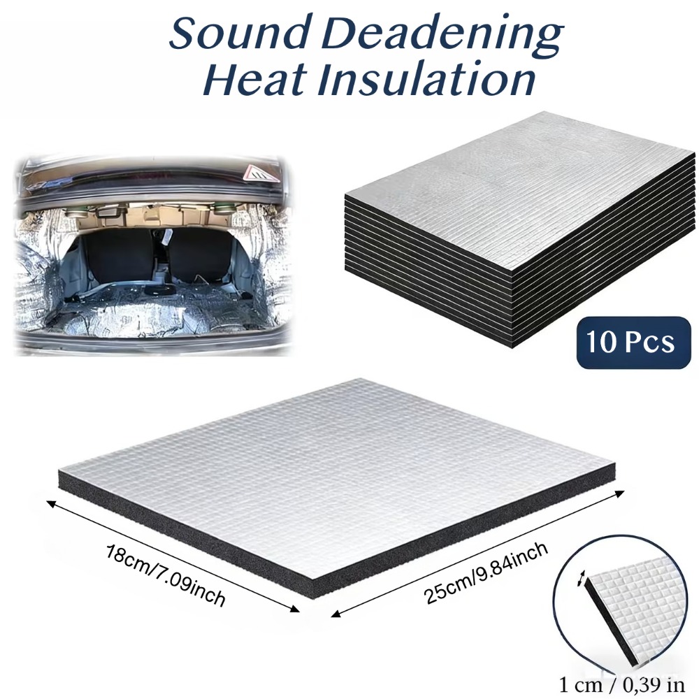 Acoustic Foam Panels Soundproof - 10PCS 10mm Car Sound Deadening Mat