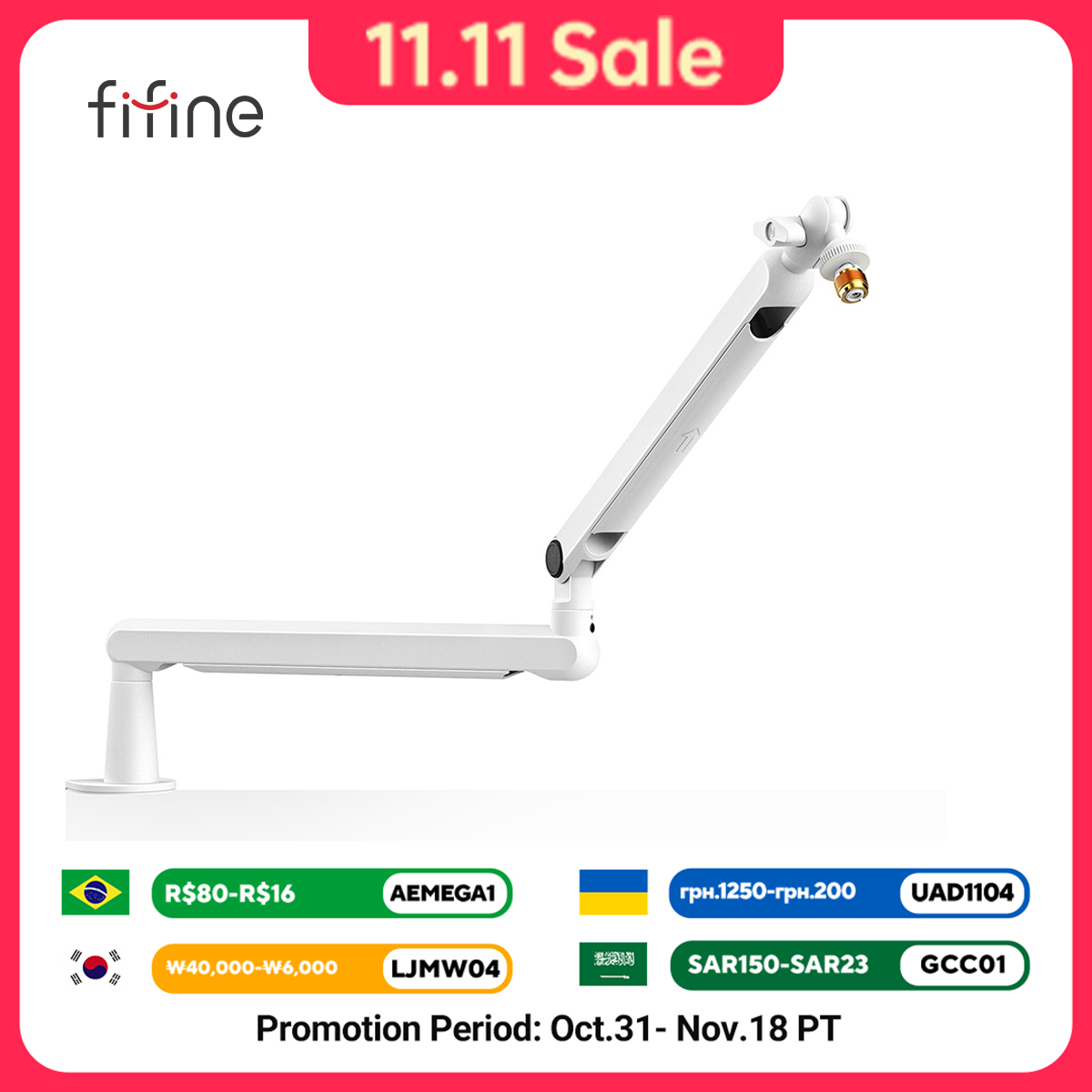 Microphone Boom Arm Desk - FIFINE Microphone Boom Arm, Adjustable Low