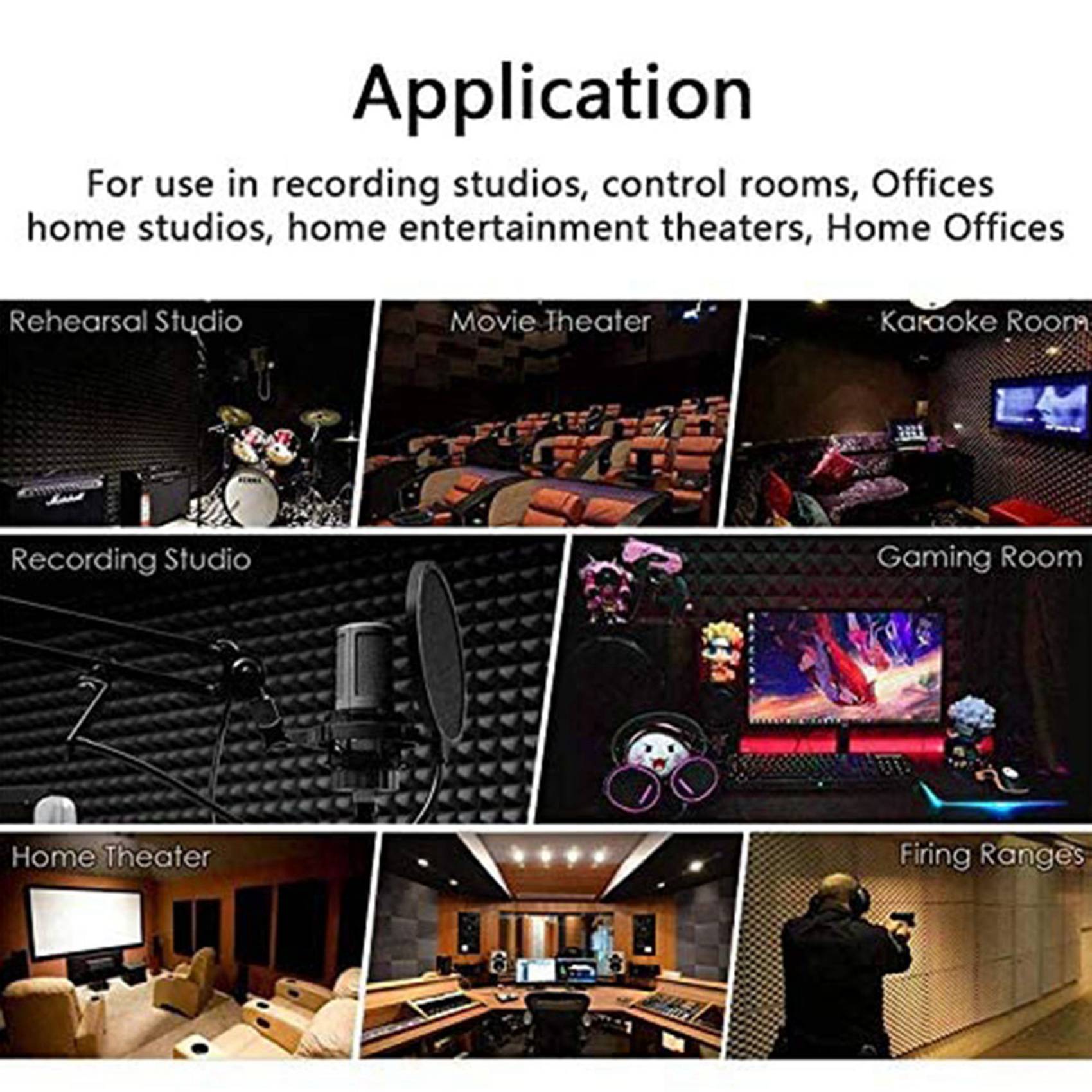 Acoustic Foam Panels Soundproof - 48 Pcs Acoustic Foam Board,Studio Wedge