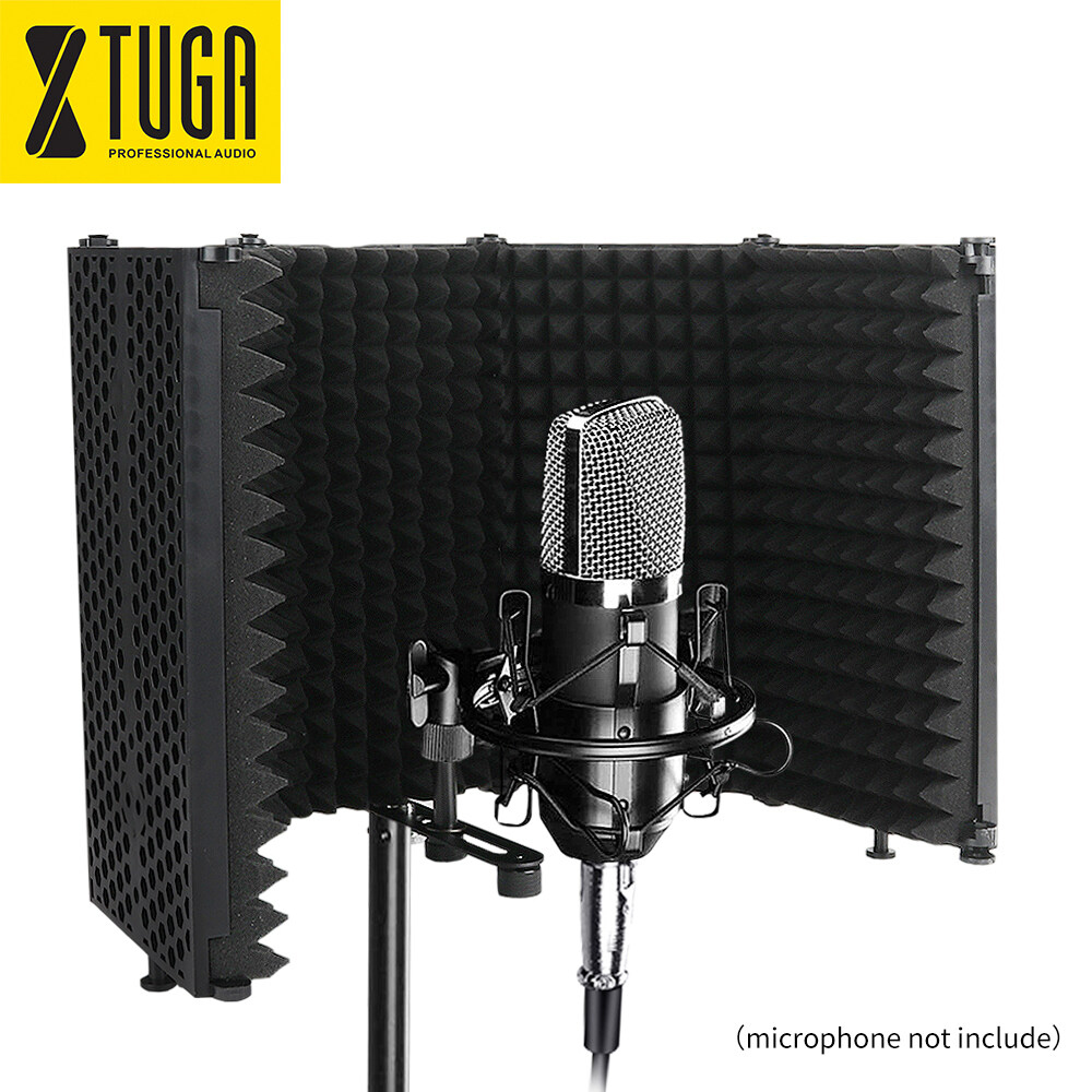 Vocal Booth Isolation Shield - Microphone Isolation Shield 3/5 Panels Adjustable
