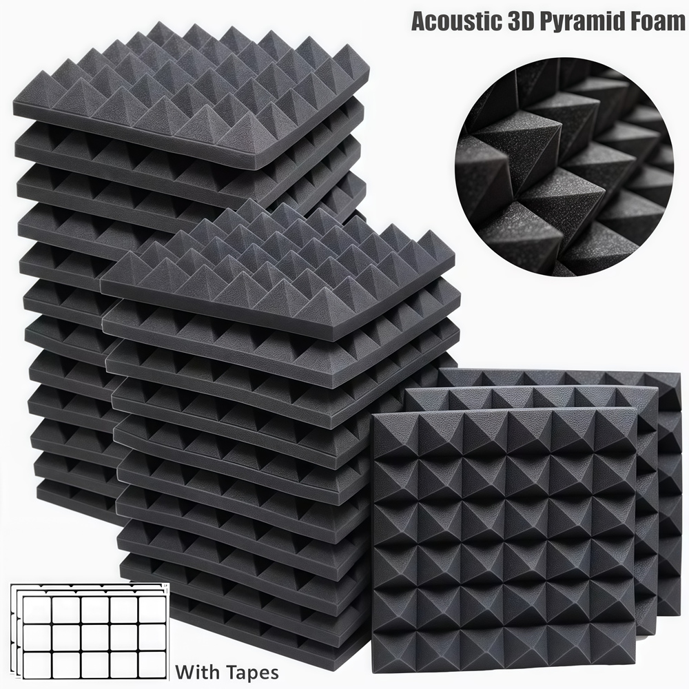 Acoustic Foam Panels Soundproof - 12/24 Chiếc 30X30X5Cm Phòng Thu Âm