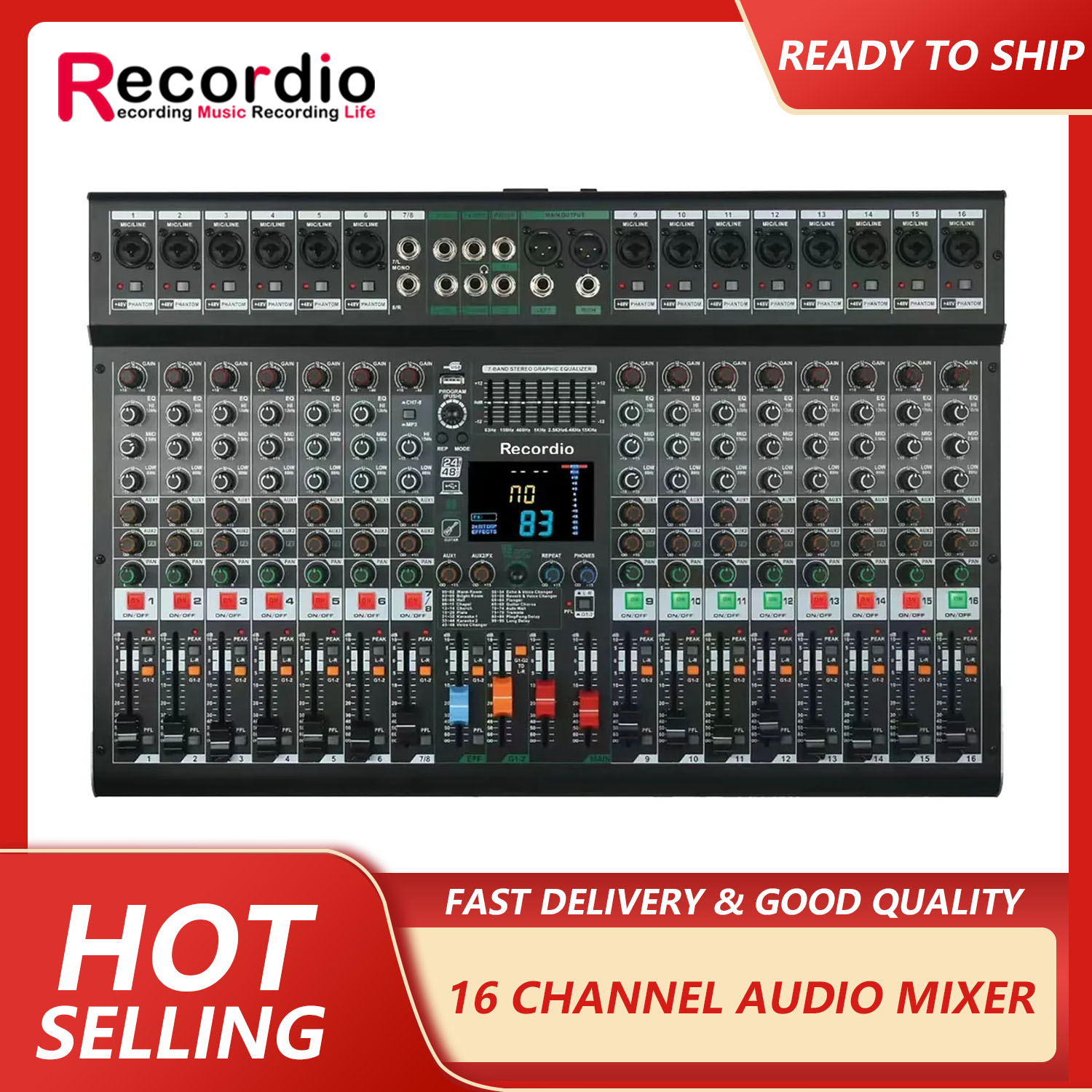 GAX-GS16 Professional 16 Chann - đánh giá và giá Audio Mixer 16 Channel Usb
