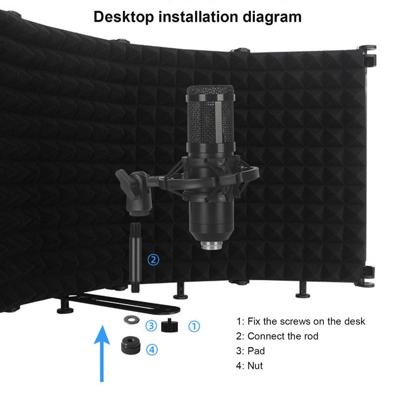 Foldable Studio Microphone Shi - đánh giá và giá Vocal Booth Isolation Shield