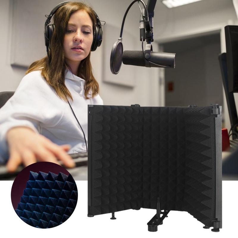Foldable Studio Microphone Shi - đánh giá và giá Vocal Booth Isolation Shield