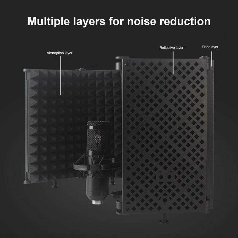 Foldable Studio Microphone Shi - đánh giá và giá Vocal Booth Isolation Shield