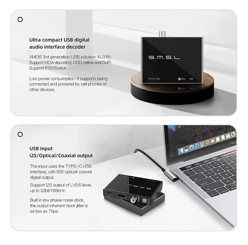 SMSL PO100 PRO Audio Decoder U - đánh giá và giá Audio Interface Usb 8 Channel
