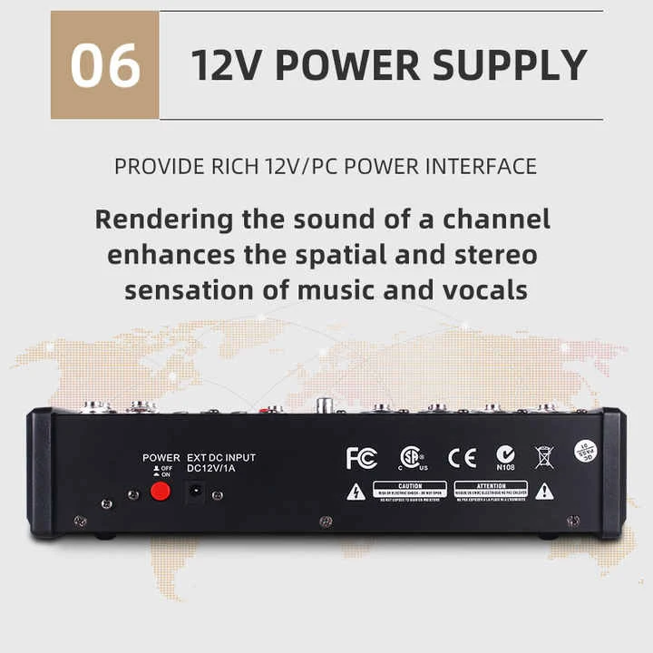 Professional 8-Channel DJ Audi - đánh giá và giá Audio Mixer 16 Channel Usb