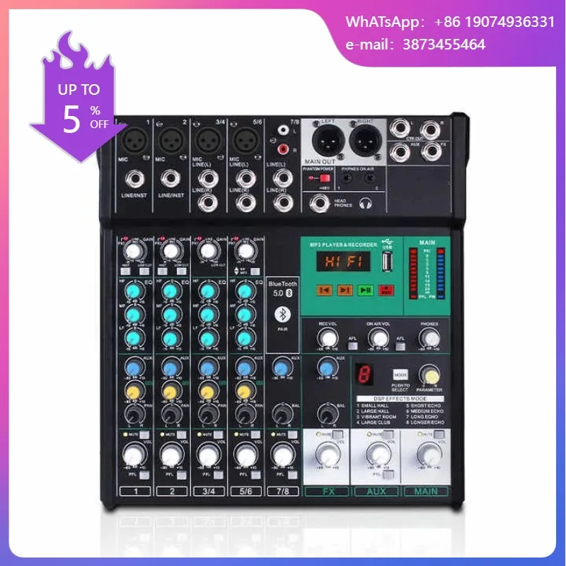 Professional 8-Channel DJ Audi - đánh giá và giá Audio Mixer 16 Channel Usb