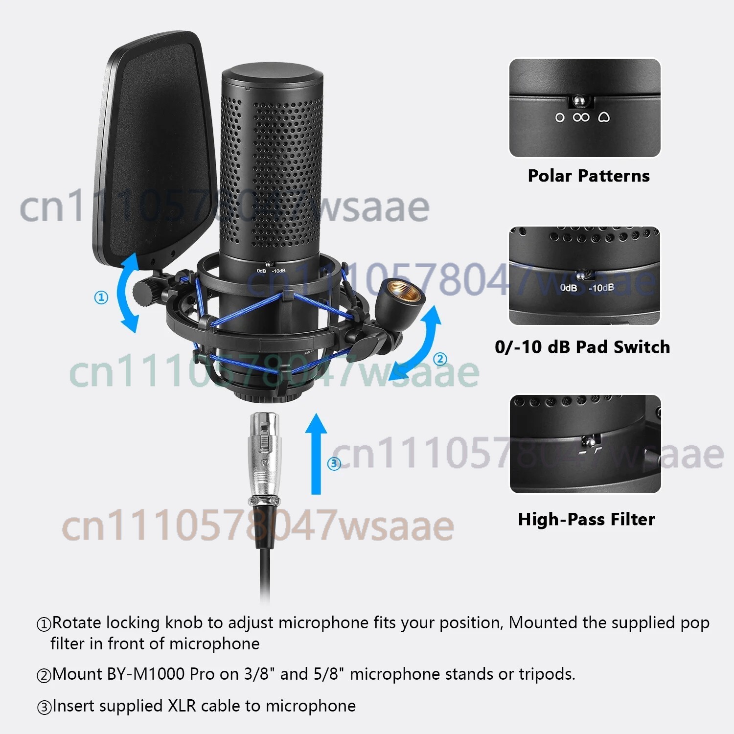 For BOYA BY-M1000 PRO Large Di - đánh giá và giá Condenser Microphone Studio Large Diaphragm