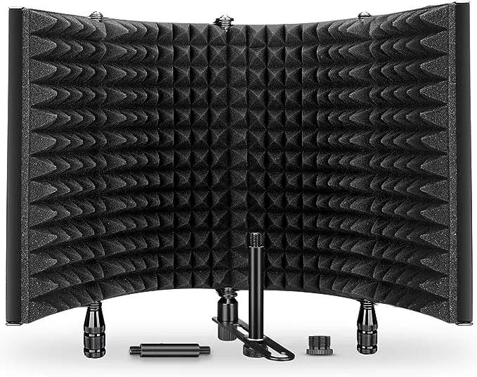 Foldable Studio Microphone Shi - đánh giá và giá Vocal Booth Isolation Shield