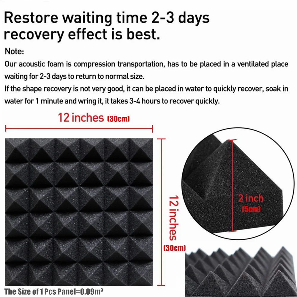 12/24 Chiếc 30X30X5Cm Phòng Th - đánh giá và giá Acoustic Foam Panels Soundproof