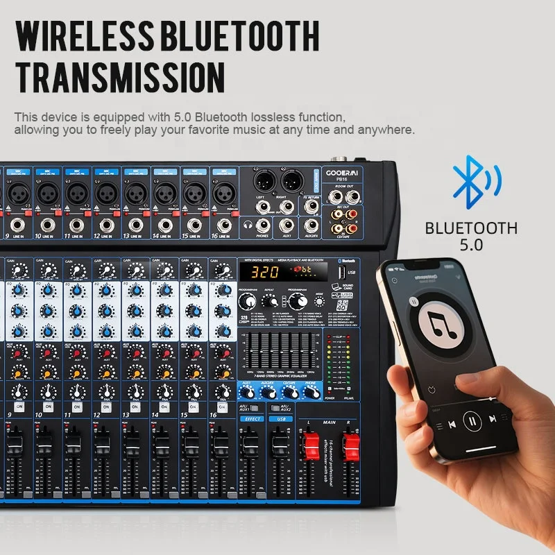 PB16 Professional 16-Channel U - đánh giá và giá Audio Mixer 16 Channel Usb